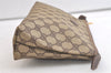 Authentic GUCCI Vintage Clutch Hand Bag Purse GG PVC Leather Brown 3860K