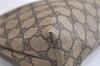 Authentic GUCCI Vintage Clutch Hand Bag Purse GG PVC Leather Brown 3860K