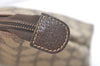 Authentic GUCCI Vintage Clutch Hand Bag Purse GG PVC Leather Brown 3860K