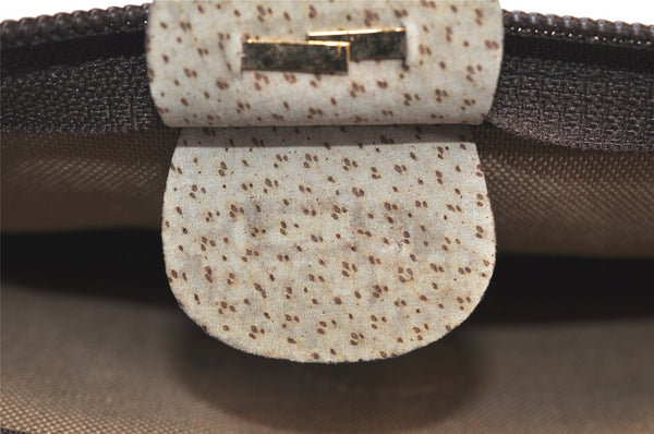 Authentic GUCCI Vintage Clutch Hand Bag Purse GG PVC Leather Brown 3860K
