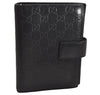 Authentic GUCCI Guccissima Agenda Notebook Cover GG Leather 115241 Black 3861J