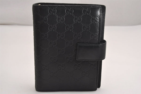Authentic GUCCI Guccissima Agenda Notebook Cover GG Leather 115241 Black 3861J