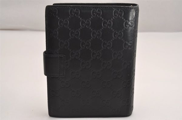 Authentic GUCCI Guccissima Agenda Notebook Cover GG Leather 115241 Black 3861J