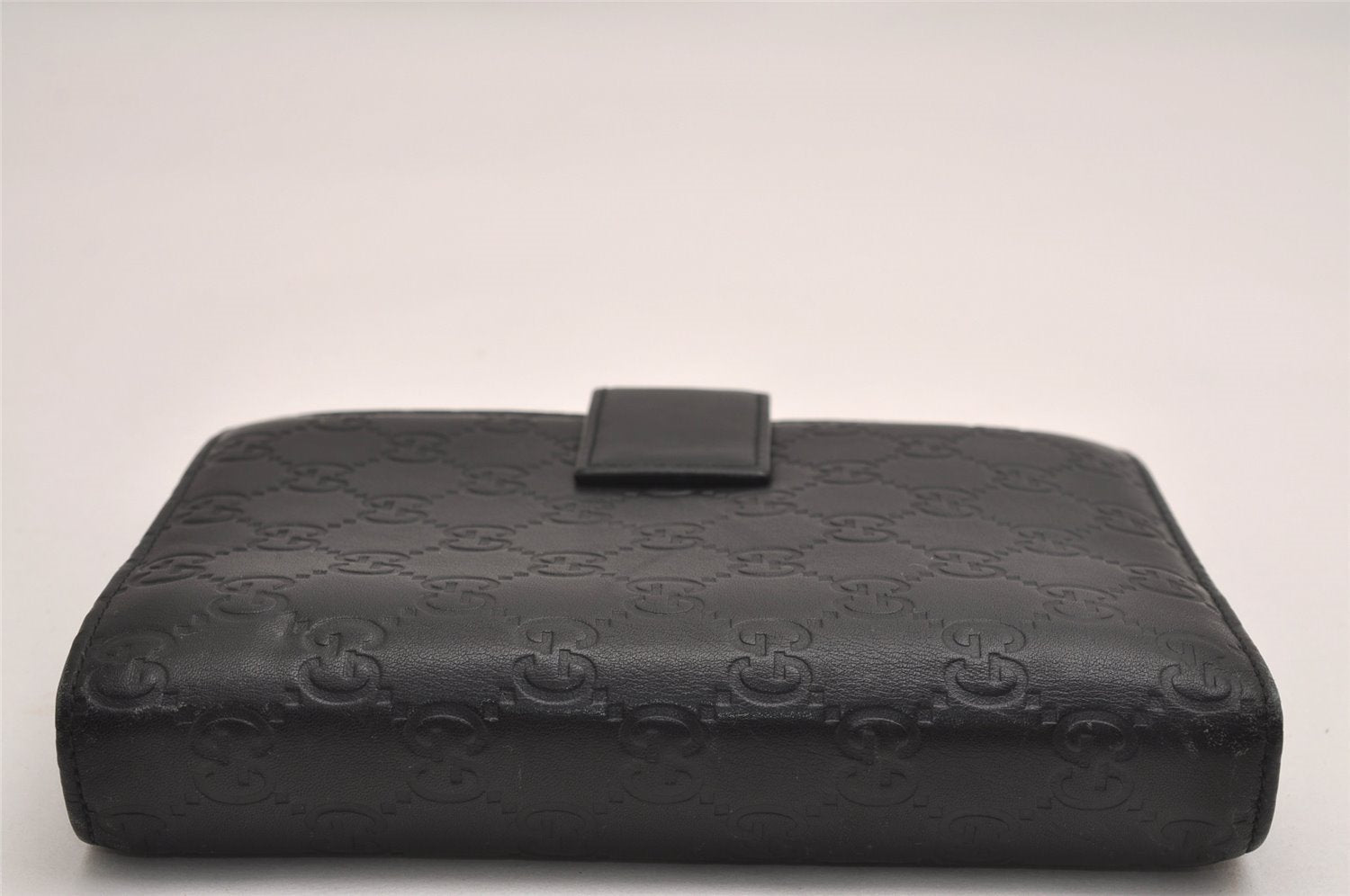 Authentic GUCCI Guccissima Agenda Notebook Cover GG Leather 115241 Black 3861J