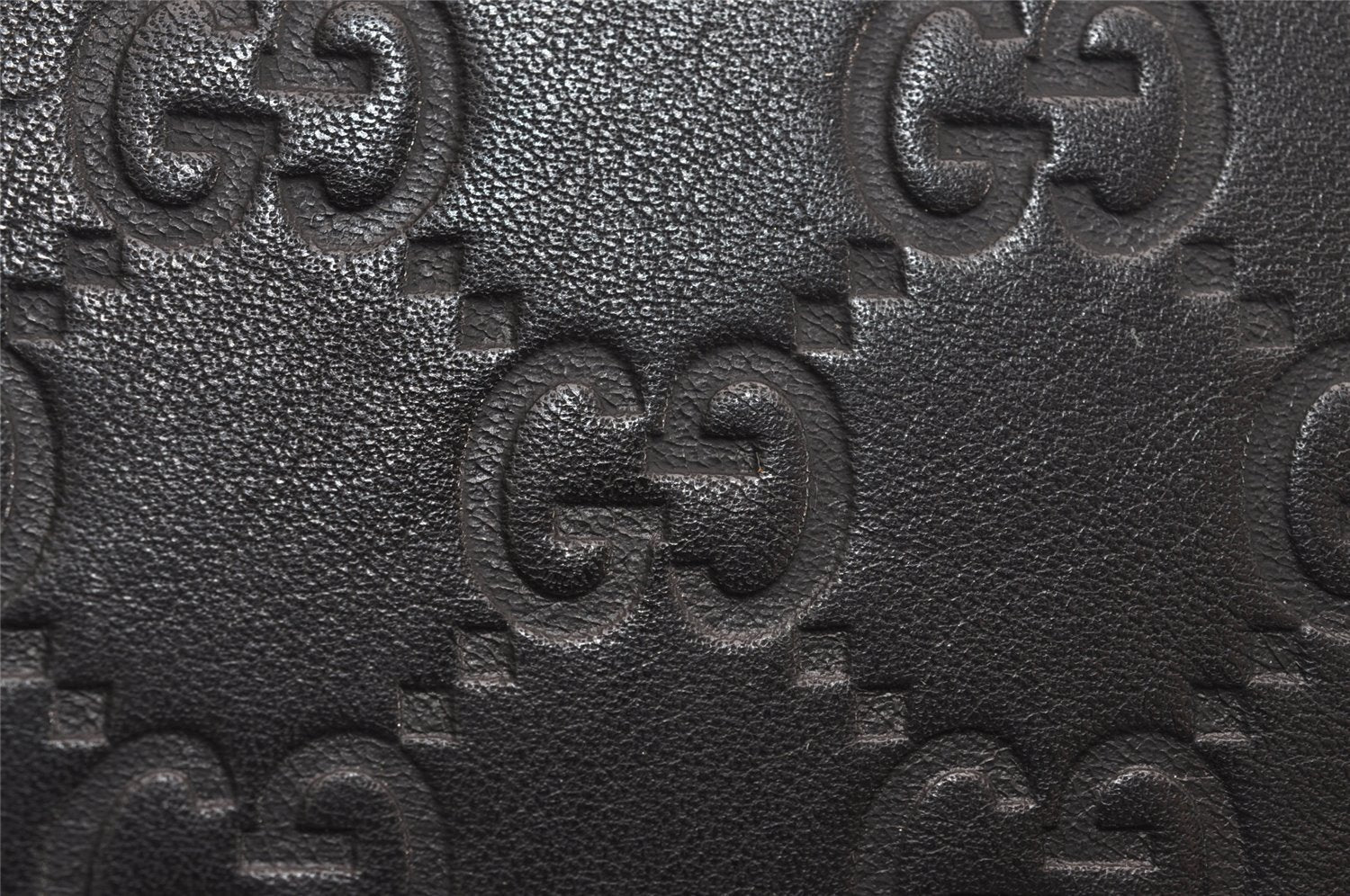 Authentic GUCCI Guccissima Agenda Notebook Cover GG Leather 115241 Black 3861J