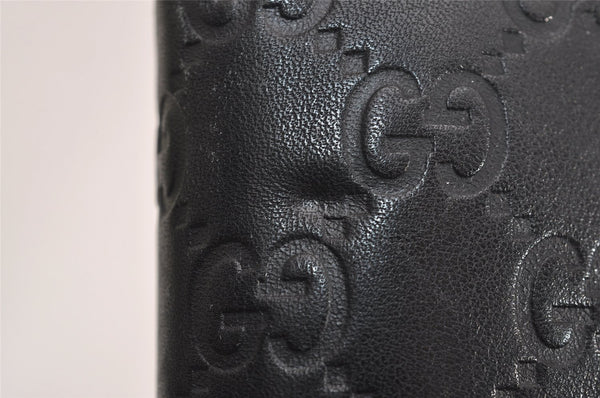 Authentic GUCCI Guccissima Agenda Notebook Cover GG Leather 115241 Black 3861J