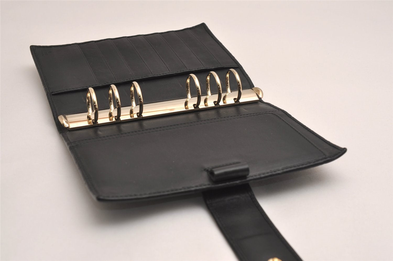 Authentic GUCCI Guccissima Agenda Notebook Cover GG Leather 115241 Black 3861J