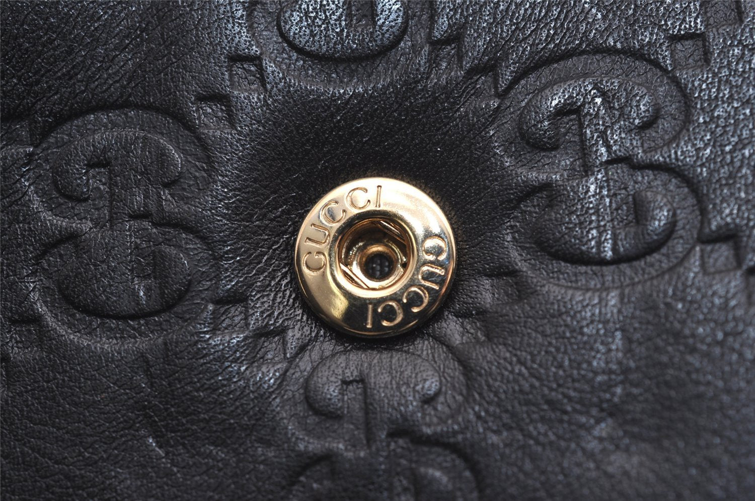 Authentic GUCCI Guccissima Agenda Notebook Cover GG Leather 115241 Black 3861J