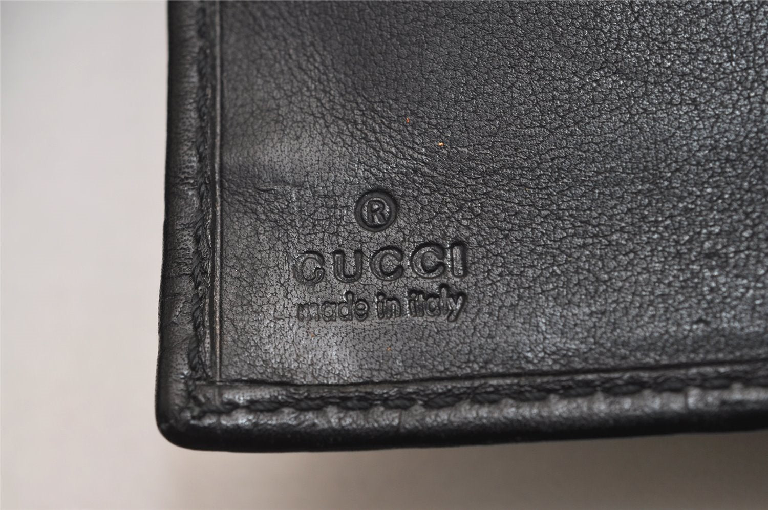 Authentic GUCCI Guccissima Agenda Notebook Cover GG Leather 115241 Black 3861J