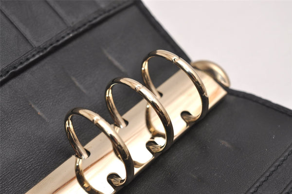 Authentic GUCCI Guccissima Agenda Notebook Cover GG Leather 115241 Black 3861J