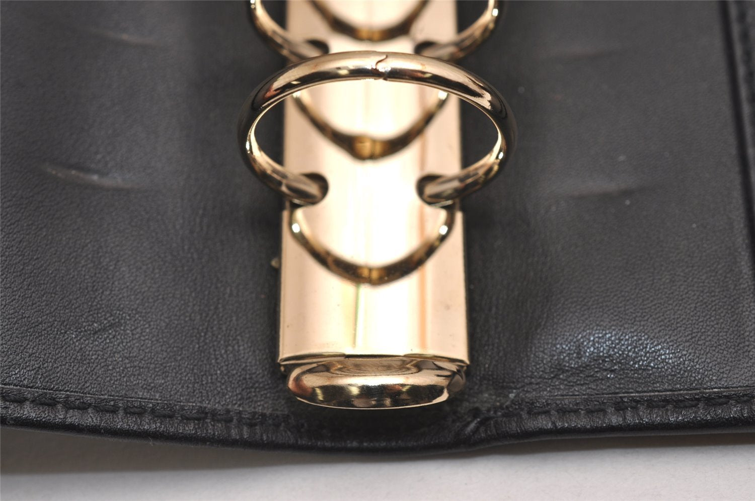 Authentic GUCCI Guccissima Agenda Notebook Cover GG Leather 115241 Black 3861J