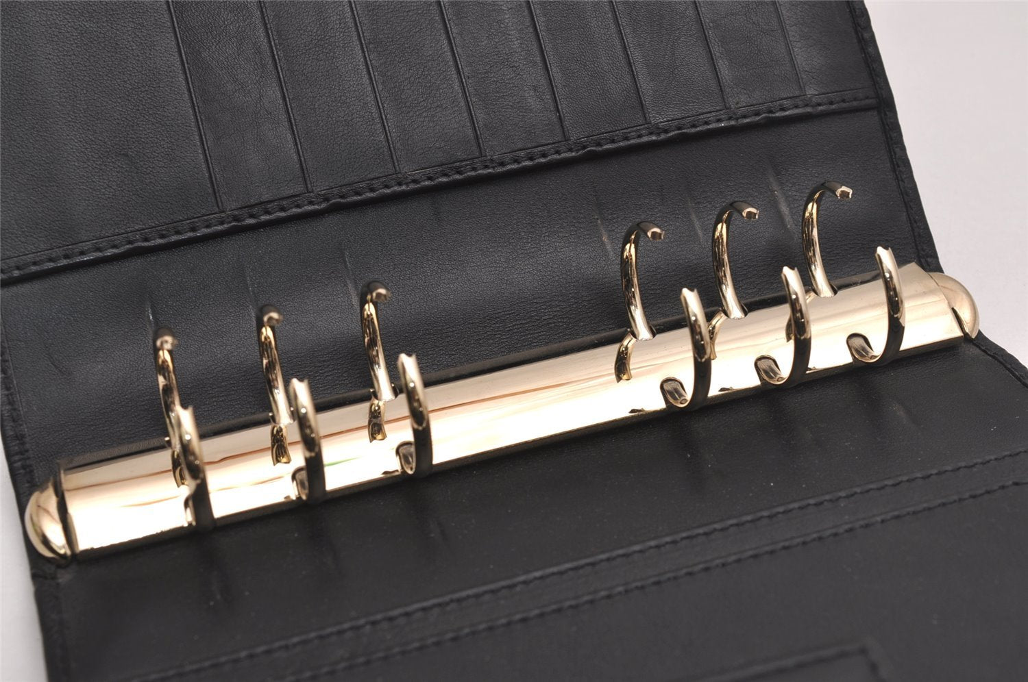 Authentic GUCCI Guccissima Agenda Notebook Cover GG Leather 115241 Black 3861J