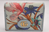 Authentic GUCCI Flora GG Marmont Bifold Wallet Canvas Leather 577347 Blue 3862J