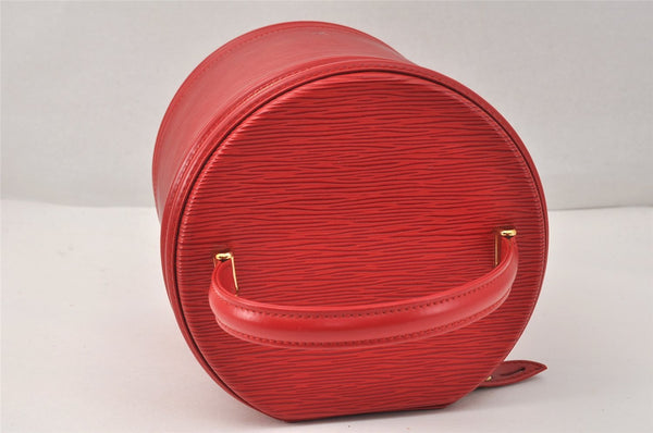 Authentic Louis Vuitton Epi Cannes Red Cosmetic Hand Bag Purse M48037 LV 3862K