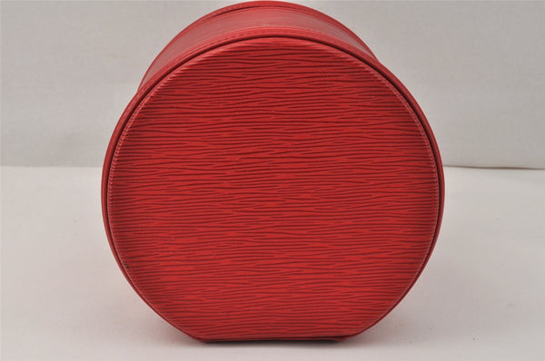 Authentic Louis Vuitton Epi Cannes Red Cosmetic Hand Bag Purse M48037 LV 3862K