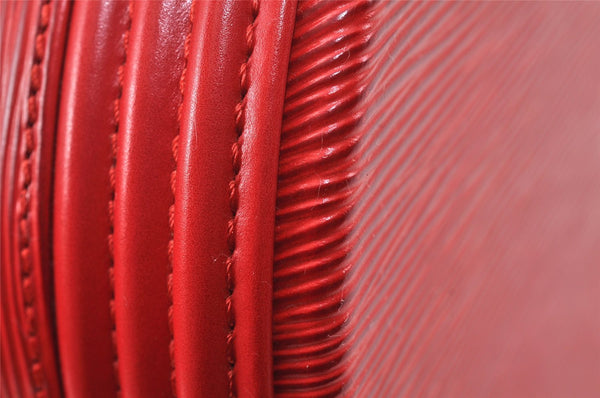 Authentic Louis Vuitton Epi Cannes Red Cosmetic Hand Bag Purse M48037 LV 3862K