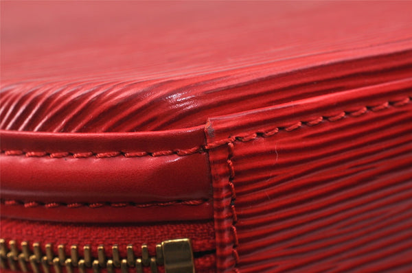 Authentic Louis Vuitton Epi Cannes Red Cosmetic Hand Bag Purse M48037 LV 3862K