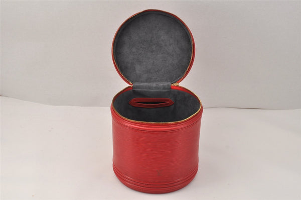 Authentic Louis Vuitton Epi Cannes Red Cosmetic Hand Bag Purse M48037 LV 3862K