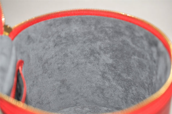 Authentic Louis Vuitton Epi Cannes Red Cosmetic Hand Bag Purse M48037 LV 3862K