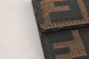 Authentic FENDI Zucca Vintage Long Wallet Purse Canvas Leather Brown 3863J