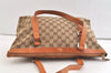 Authentic GUCCI Abbey Shoulder Tote Bag GG Canvas Leather 141470 Brown 3863K