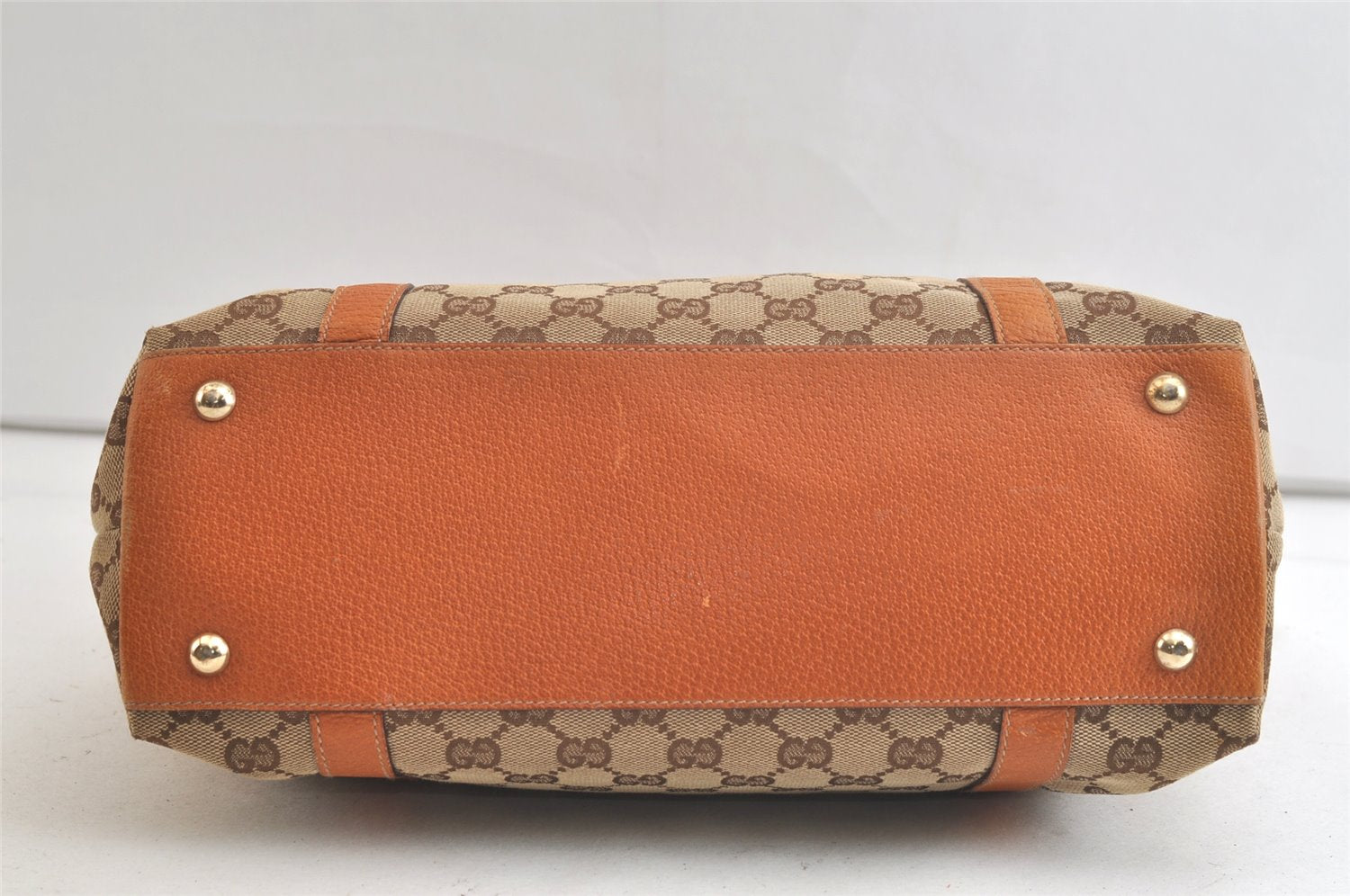 Authentic GUCCI Abbey Shoulder Tote Bag GG Canvas Leather 141470 Brown 3863K
