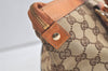 Authentic GUCCI Abbey Shoulder Tote Bag GG Canvas Leather 141470 Brown 3863K