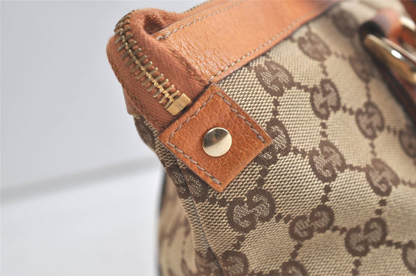 Authentic GUCCI Abbey Shoulder Tote Bag GG Canvas Leather 141470 Brown 3863K