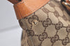 Authentic GUCCI Abbey Shoulder Tote Bag GG Canvas Leather 141470 Brown 3863K