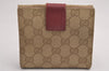 Authentic GUCCI Eclipse Bifold Wallet Purse GG Canvas Leather 120932 Beige 3864J