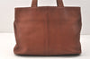 Authentic Burberrys Vintage Leather Hand Bag Brown 3864K