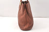 Authentic Burberrys Vintage Leather Hand Bag Brown 3864K