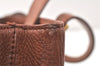 Authentic Burberrys Vintage Leather Hand Bag Brown 3864K
