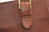 Authentic Burberrys Vintage Leather Hand Bag Brown 3864K