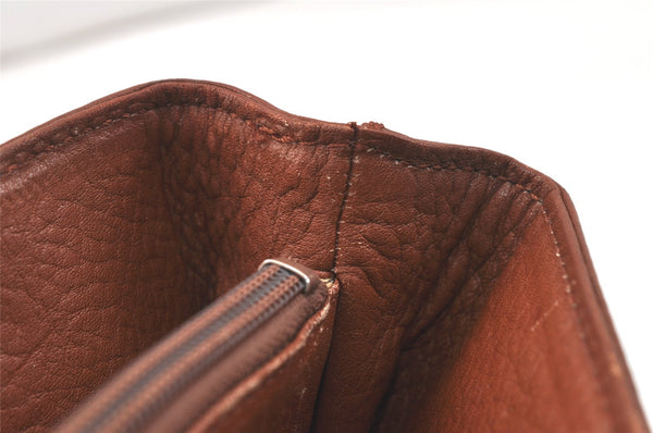 Authentic Burberrys Vintage Leather Hand Bag Brown 3864K