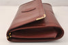 Auth Cartier Must de Cartier 2Way Shoulder Clutch Bag Leather Bordeaux 3867K