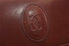 Auth Cartier Must de Cartier 2Way Shoulder Clutch Bag Leather Bordeaux 3867K