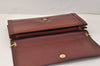 Auth Cartier Must de Cartier 2Way Shoulder Clutch Bag Leather Bordeaux 3867K