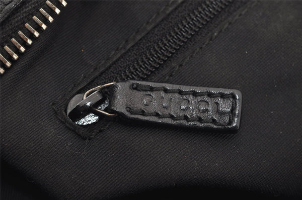 Authentic GUCCI Shoulder Hand Bag Purse GG Canvas Leather 30458 Black 3868I