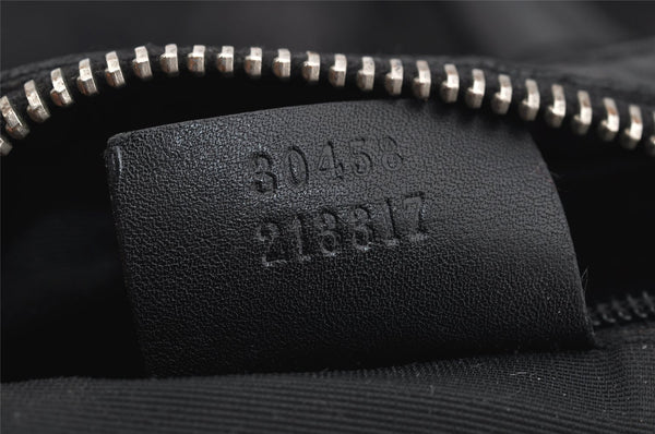 Authentic GUCCI Shoulder Hand Bag Purse GG Canvas Leather 30458 Black 3868I