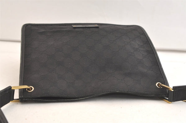 Authentic GUCCI Shoulder Cross Body Bag GG Canvas Leather 91762 Black 3868K