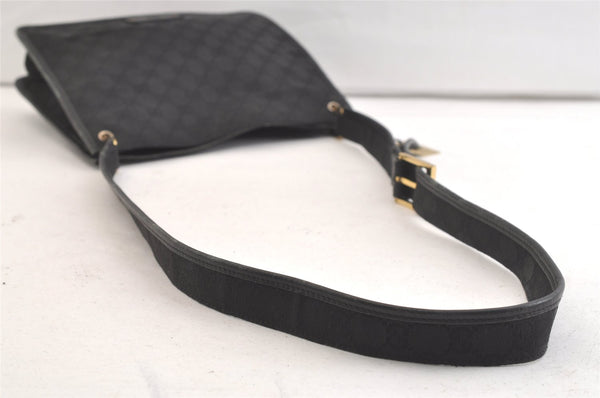 Authentic GUCCI Shoulder Cross Body Bag GG Canvas Leather 91762 Black 3868K