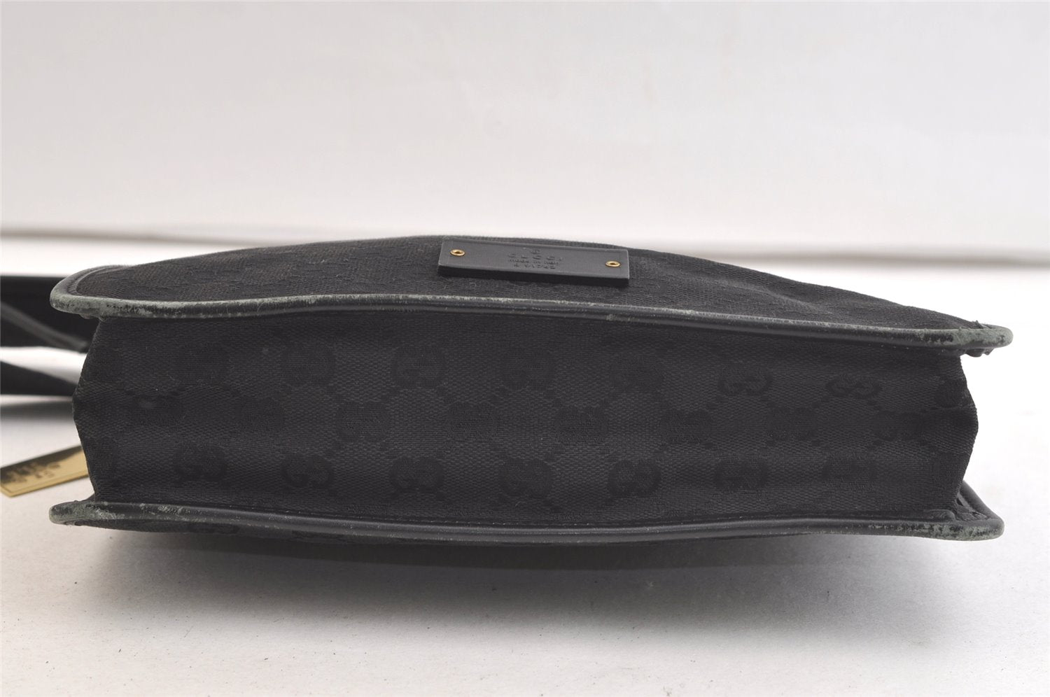 Authentic GUCCI Shoulder Cross Body Bag GG Canvas Leather 91762 Black 3868K