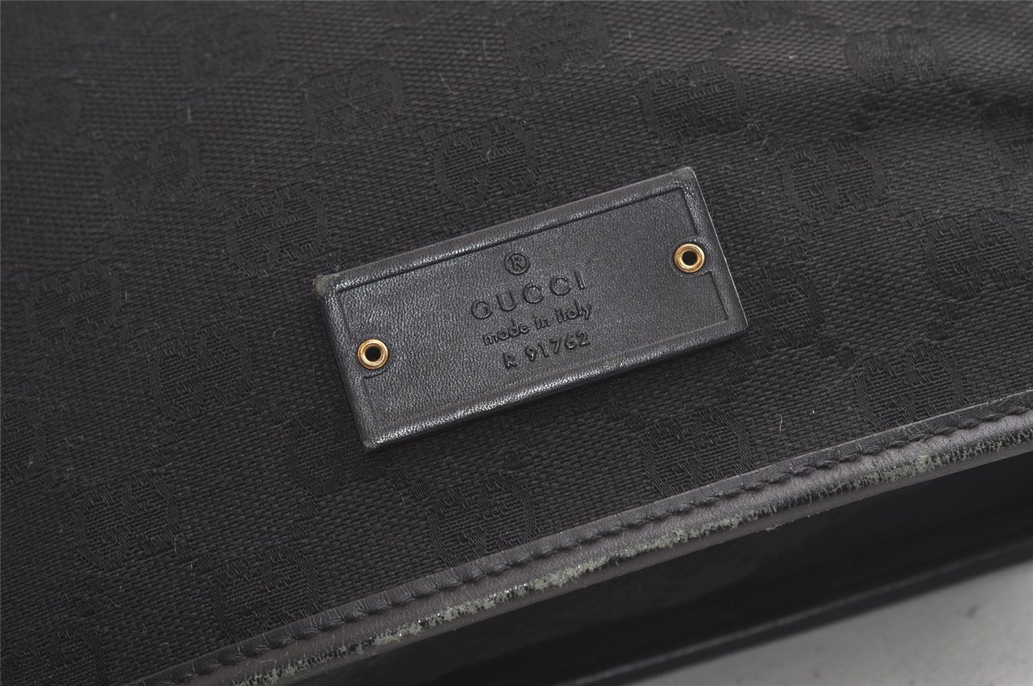 Authentic GUCCI Shoulder Cross Body Bag GG Canvas Leather 91762 Black 3868K