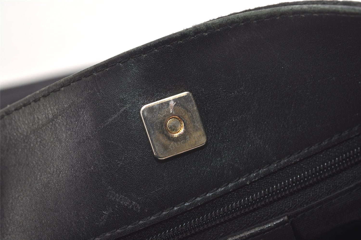 Authentic GUCCI Shoulder Cross Body Bag GG Canvas Leather 91762 Black 3868K