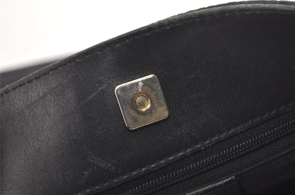 Authentic GUCCI Shoulder Cross Body Bag GG Canvas Leather 91762 Black 3868K
