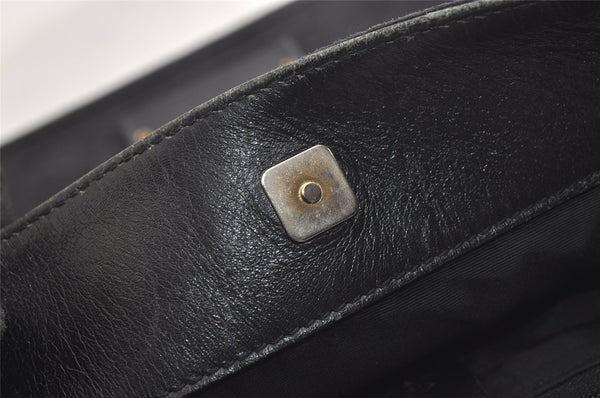 Authentic GUCCI Shoulder Cross Body Bag GG Canvas Leather 91762 Black 3868K