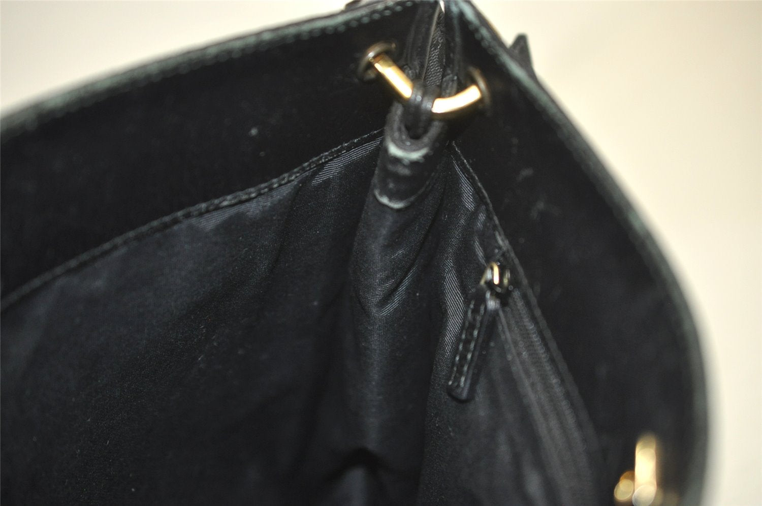 Authentic GUCCI Shoulder Cross Body Bag GG Canvas Leather 91762 Black 3868K