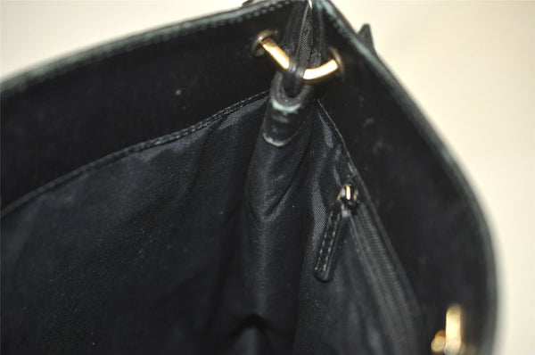 Authentic GUCCI Shoulder Cross Body Bag GG Canvas Leather 91762 Black 3868K