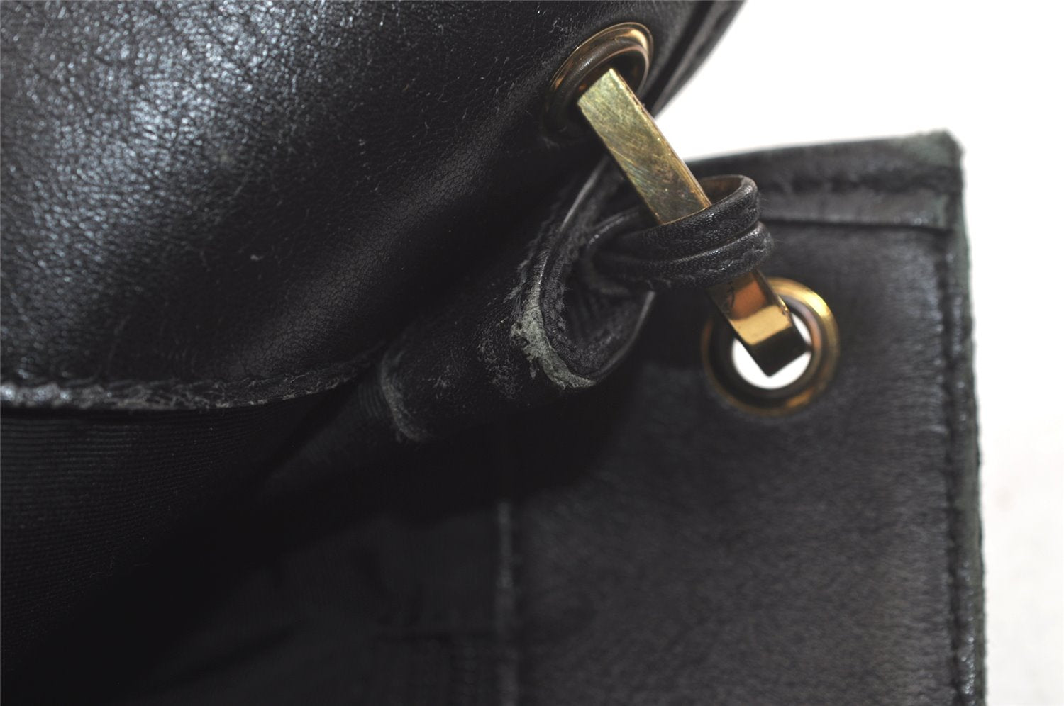 Authentic GUCCI Shoulder Cross Body Bag GG Canvas Leather 91762 Black 3868K